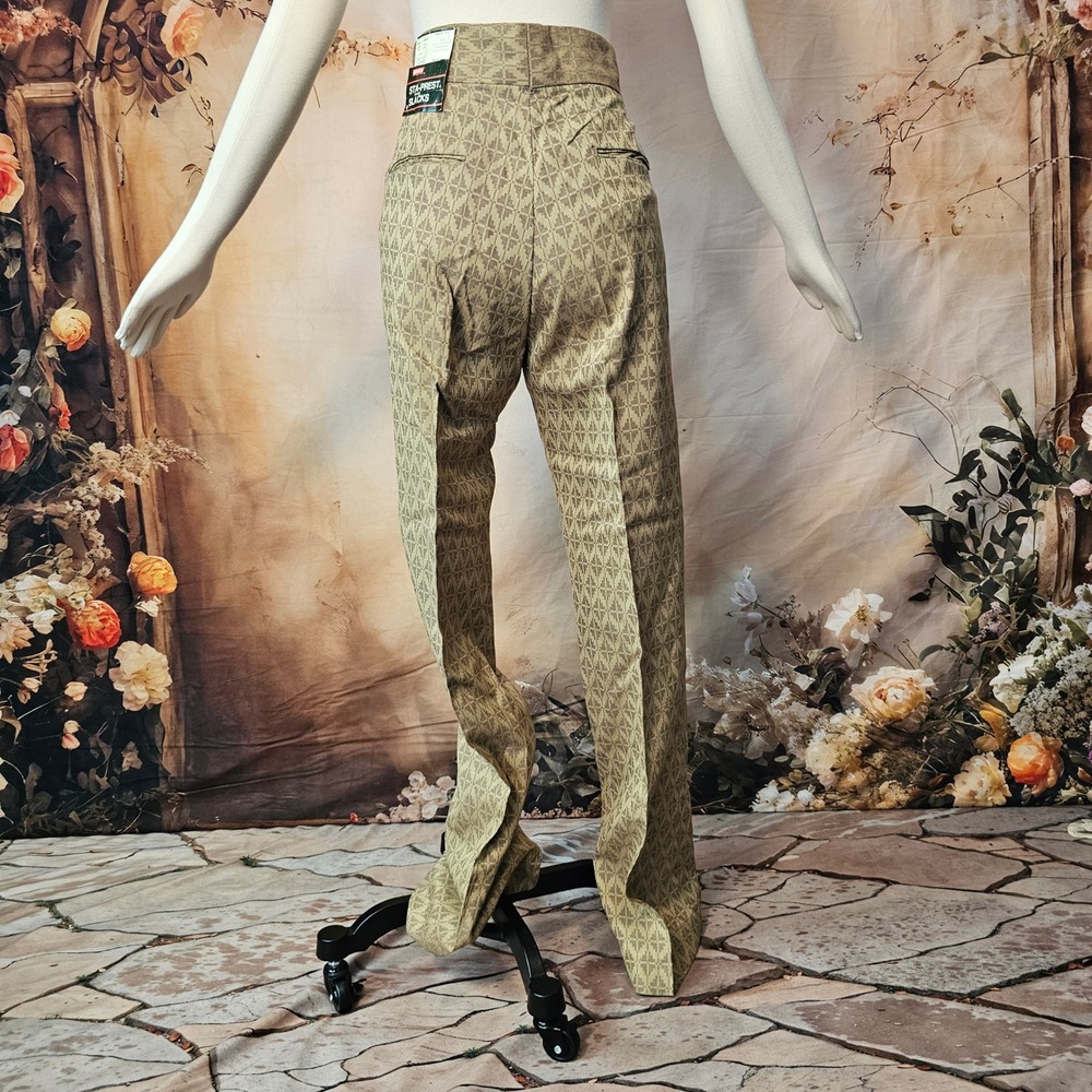 Vintage DEADSTOCK 1970s Levis Sta-Prest Slacks Pants Tan Diamond Flare 31x32 NWT - Picture 7 of 16